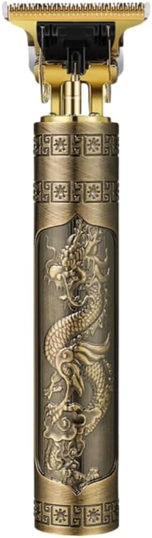 Professional Hair Trimmer with Dragon Design, USB Charging, 4 Guide Combs, Strong Motor, Gold