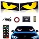 2er Devil Eyes Light for Cars,LED Teufelaugen Licht für LKW,DIY Auto Devil Eyes Licht,Programmierbarer Personalisiert Augen Lichtschilder,Dynamische Bunte Augenlampe mit APP und Fernbedienung,173*70mm
