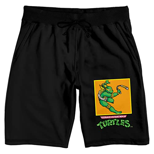 Bioworld Teenage Mutant Ninja Turtles Michelangelo Men's Black Sleep Pajama Shorts