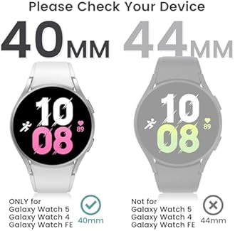 Tensea [4+4Pack] for Samsung Galaxy Watch 4 Screen Protector and Case 40mm, Anti-Fog Tempered Glass Protective Film & Hard PC Bumper, Face Cover Set, Clear/Black/Black-Rose Gold/White-Rose Gold