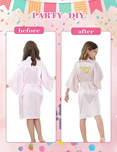 Ivrriss 25 Pcs Girl Spa Party Supplies 5 Robes 5 Blindfold 5 Toe Separators 5 Ribbon 5 Bow Veil Tiara Set Flower Robes Diy Birthday Party Bathrobe(Pink,10) #TOP4