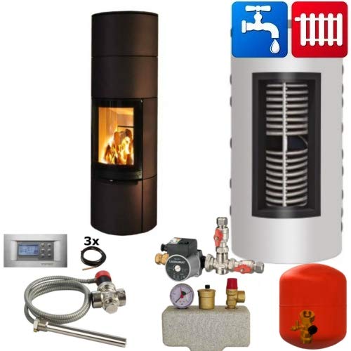 Preisvergleich Produktbild Kaminofen wasserführend Ambiente A4 H2O 8 kW hygiene komplett Set