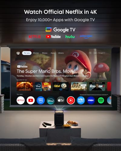 Image of Nebula X1 4K Projector by Anker, Triple Laser Portable Home Theater, Dolby Vision, ISF&TUV Certified, 3500 ANSI Lumens, 56000:1 Contrast, Auto-Align Gimbal, GTV, Indoor&Outdoor (Renewed)