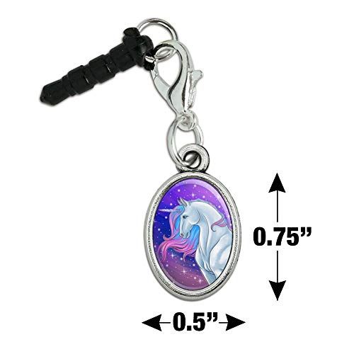 Graphics & More Majestic Unicorn Pink Purple Blue Mobile Cell Phone Headphone Jack Oval Charm Fits Iphone Ipod Galaxy #TOP3