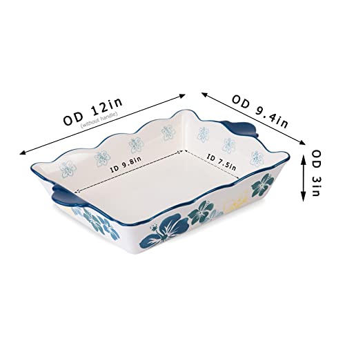 Sagoskat Casserole Dish Baking Dish Ceramic Baking Pan Nonstick Baking Dish Blue Lassagne Pan 9X13 Baking Dishes For Oven Casserole Dishes For Kitchen #TOP1