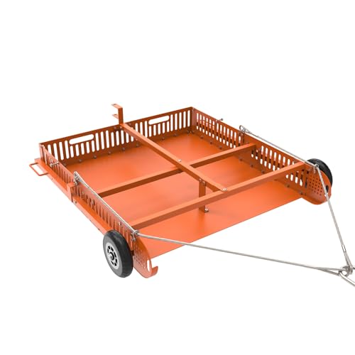 BUYYAH 2 in 1 Horse Paddock Cleaner & Trailer, Tow-Behind Trailer Horse Manure Scoop, 2 in 1 Field Cleaner & Scooper for Paddock, Horse Pasture