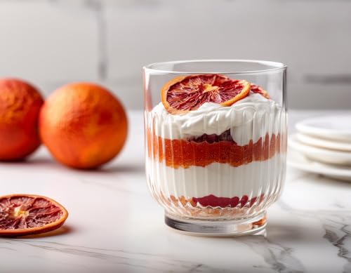 Coupes à dessert KROSNO 1992 en verre transparent au design cannelé - 4