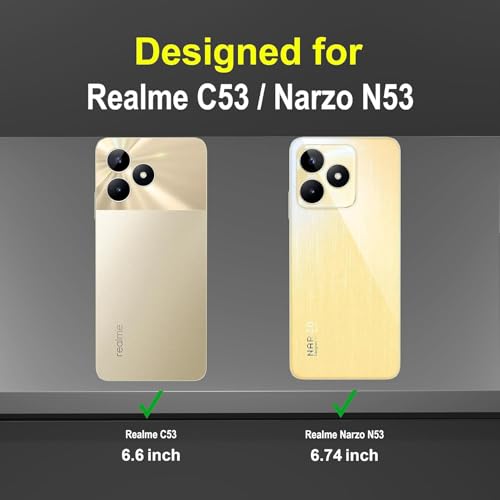 Image of NDCOM for Realme C53 Cover | Realme Narzo N53 Back Cover | Premium Realme C53 Back Cover | Slim Fit, Shockproof Protection | Ring Holder Case