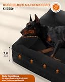 Upvilla Orthopädisches Hundebett Grosse Hunde, Hundekorb Waschbar mit Eierförmiger Kistenschaum,Wasserdicht Hundesofa mit rutschfeste Unterseite und Vierseitiges Kissen (Schwarz, 91x61x18cm)