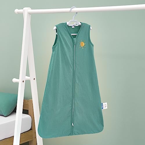 Miniatura 8 de TILLYOU Saco de dormir de algodón orgánico 0.5tog - Manta sin mangas para bebé, diseño suave y seguro para una experiencia de sueño acogedora,
