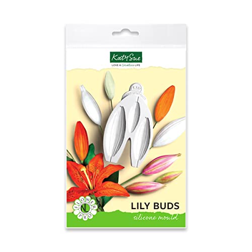 Flower Pro Lily Buds Silicone Mold for Cake Decorating & Craft by Katy Sue Molds & Flower Pro. Make 3 Sizes of Lily Bud for use with Fondant, Resin, Sugar Paste & Air Dry Clay