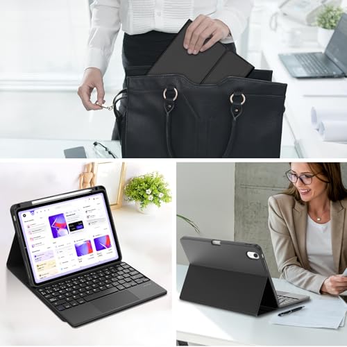 Funda para iPad Air con trackpad multitáctil y teclado Bluetooth extraíble 7