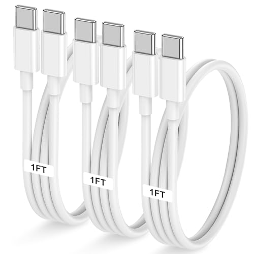 Image of LOFPYE 3-Pack 1FT 60W USB C to USB C Cable, Type C Fast Charging Cable for iPhone Air 17 16e 16 15 Pro Plus Pro Max,for Galaxy S25 /S24, for iPad Pro /Air /mini, for MacBook Pro /Air and More
