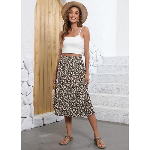 Image of Witsmile Flowy Skirt Elastic High Waist A-Line Skirt with Pockets Bohemia Cover-up for Women 2026 Trendy(S-2XL)
