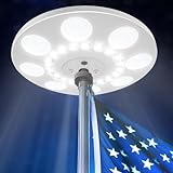 Solar Flag Pole Light Top Mount - 220 LED Flagpole Light Solar Powered 3500 Lumen IP67 Waterproof Solar Lights for 15-25ft Poles Outdoor Dusk to Dawn Flags Lighting Work 12+ Hours (White)