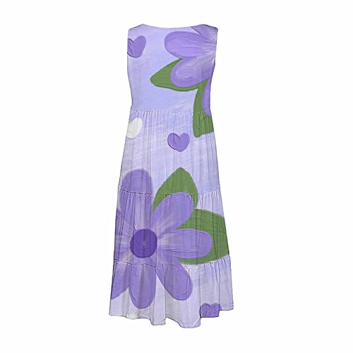 Lisgai Deals Of The Day Summer Dresses For Women 2023 Sleeveless A-Line Round Neck Mini Dress Floral Print Loose Short Flowy Pleated Sundresses,D Batteries 24 Pack Prime #TOP5