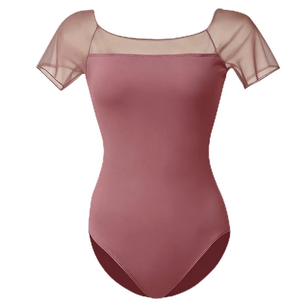 ROYAL SMEELA Justaucorps De Ballet Manche Courte Femme Justaucorp Body Danse Classique Maille Adulte