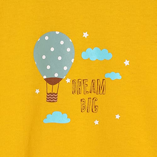 Image of miniklub Girls Yellow Printed Pure Cotton Top