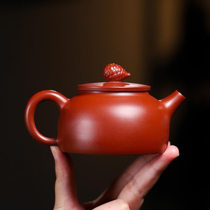Tetera de Hierbas de 200 ml, Tetera Morada, Tetera de Barro de Mineral Crudo, Juego de té Chino Zisha, Tetera de té Suelto para cafés, infusión de té de Hojas Sueltas