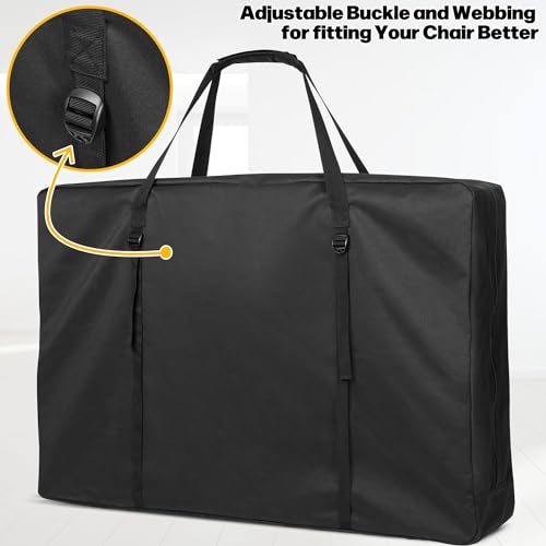 GRAOSO Carrying Bag for Folding Chair, Storage Case Fits for Beach Chair, Zero Gravity Lounge Chair, Director Chair, Folding Walker/Wheelchair, Great for Camping, Travel, Outdoors, Black - Thumbnail 6