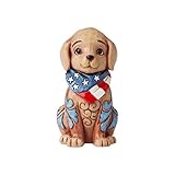 Enesco Jim Shore Heartwood Creek Patriotic Puppy Flag Bandana Miniature Figurine, 3.5 Inch,...