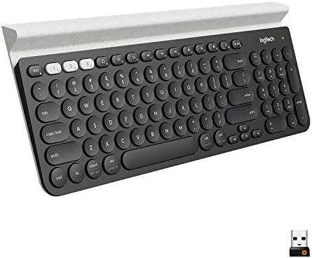 Logitech K780 Multi-Device Wireless Keyboard for Computer, Phone and Tablet – FLOW Cross-Computer Control Compatible - Speckles, White