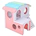 HEEPDD Criceto Casa, casa in Legno con Scala Giocattoli per Diapositive Fai-da-Te playset nascondiglio per scoiattoli Criceto Gerbils orsioro Piccoli Animali 6.69 x 5.51 x 6.10 inch