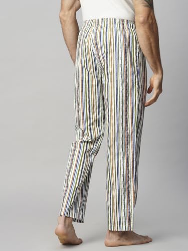Image of Urban Scottish Men's Blue Checks Woven Cotton Pyjama with Side Pockets