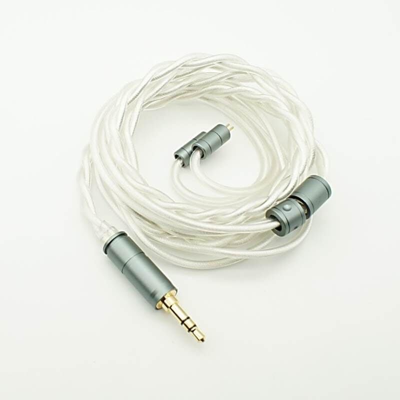 Hisenior White Whale 2Pin 0.78mm 6 Shares OCC Silver-Plated HiFi in-Ear Earphone Cable, Audiophile IEM Earbud Replacement Cable, 4ft 1.2Meters Earphone Upgrade Cable (3.5mm Audio)