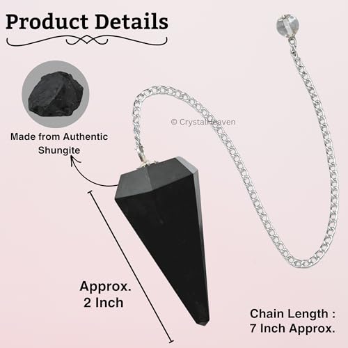 Image of Shungite Pendulum Dowsing Tool - Natural Crystal Pendulum for Spiritual Guidance - Premium Dowser Pendulum for Accurate Divination and Energy Healing - Perfect for Energy Healing and Chakra Balancing - Handcrafted with Precision and Elegance