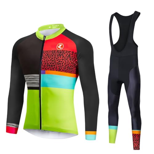 UGLY FROG ZRT03 Winter Manga Larga Transpirable + Culottes Bici 9D Gel Equipos Conjunto Ciclismo Manténgase abrigado en Invierno,Traje de Ropa de Bicicleta de Montaña MTB Ciclista