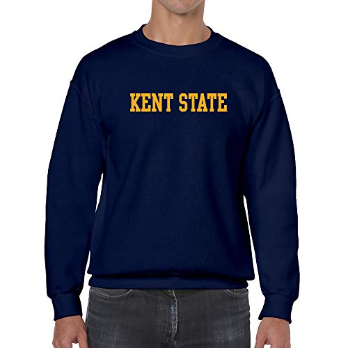 UGP-Campus-Apparel-AW01-Kent-State-Golden-Flashes-Basic-Block-CREW-SWEATSHIRT-Large-Navy