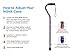 NOVA Designer Walking Cane with Offset Handle, Lightweight Adjustable Cane with Carrying Strap, Cane for Men and Women, Walking Canes for Balance, Red Bliss Design