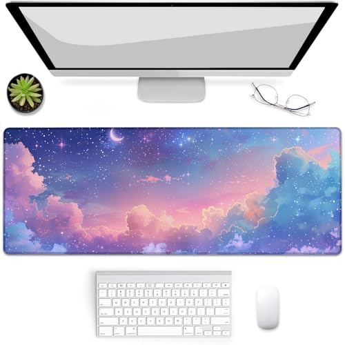 Tapis de souris de jeu ciel étoilé 80x30 cm pour grand bureau d'ordinateur