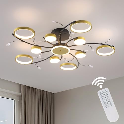 minifair Plafonnier LED En Forme de Fleur Moderne Luminaire Rond Créatif Lustre Plafonniers Avec Télécommande Intensité Variable pour Le Salon La Chambre...