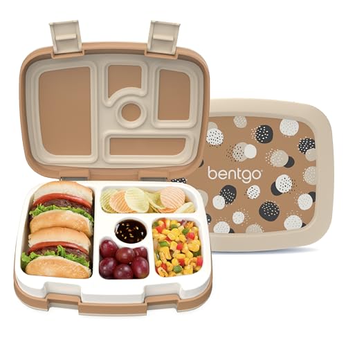 Bentgo Kids 5-Compartment Leak-Proof Bento-Style Lunch Box (Whimsy & Wonder Collection) - Ideal for Ages 3-7, Drop-Proof & Durable, Dishwasher Safe, & PFAS & BPA-Free Materials (Spots & Dots)