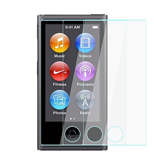 Screen Protector Compatible for iPod Nano 7th 8th Generation, WH1916 Tempered Glass 9H Hardness 0.33mm Thickness Anti-Bubble Anti-Scrach (3 Pack)