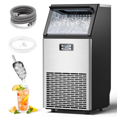 COWSAR Commercial Ice Maker Machine 100Lbs/24H, Stainless Steel U...