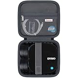Supmay Harter Fall für DYMO LetraTag 200B-Beschriftungsgerät mit Bluetooth | kompakter Etikettendrucker, Tasche mit Reißverschluss Mesh Tasche für Etikettenbänder, Batterien, Ladekabel, Schwarz