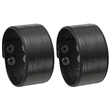 Especificaciones: Color: Negro; Material: Cuero de vaca, Hierro; Tamaño: 225 x 38mm / 8.86 x 1.5pulgadas(L*An); Lista de empaque: 2Pcs x Pulseras De Cuero Simples Anchas