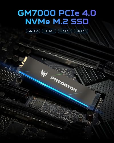 Predator M.2 SSD 2TB GM7000 with DRAM cache NVMe 1.4 2280 PCIe Gen4×4 Ultra high speed (maximum read: 7400MB/s, max write: 6700MB/s) 3D NAND TLC Internal SSD Compatible with PS5 Pro - BL.9BWWR.106 - image 7