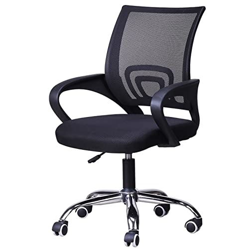 Chaise de bureau en maille noire LiChA, siège de travail rotatif et chaise de jeu