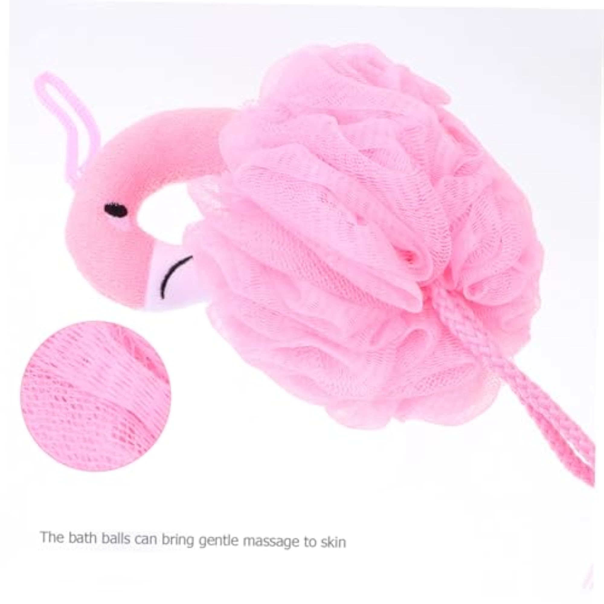 3pcs Baby Loofah Bath Sponge Flamingo Pink