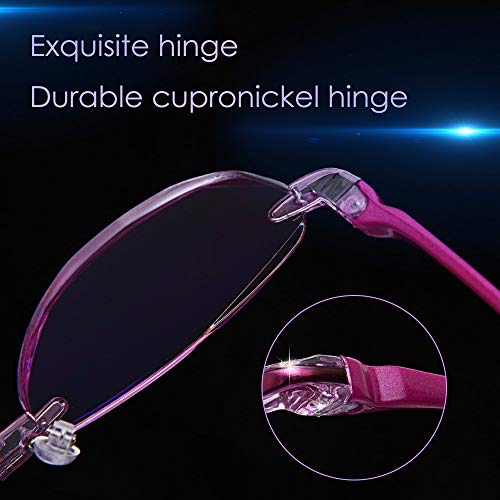 LUFF Reading Glasses Hd Anti-Blue Diamond Cut Edge Frameless Reading Glasses for mens