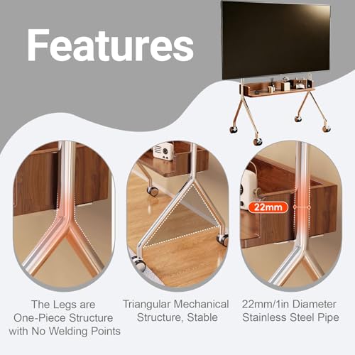 Soporte portátil para TV de 32-75 pulgadas con ruedas y ajuste de altura miniatura 4