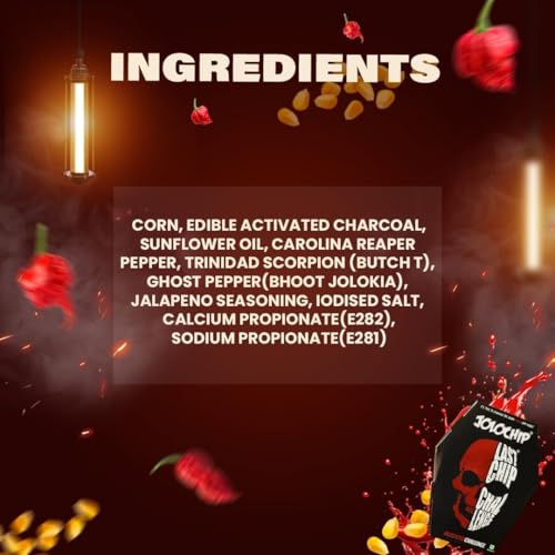 JOLOCHIP Last-Chip-Challenge (Pack Of 6) | Extreme Spicy Tortilla Chip | Hottest Chip In The World | Ultimate Hot Snack | 5Grm X 6, Jalapeno, 30 Gram