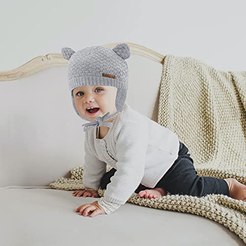 Bestjybt Baby Hat Cute Bear Infant Toddler Earflap Fleece Lined Beanie Warm Caps For Fall Winter (Grey-B, 0-6 Months) #TOP5