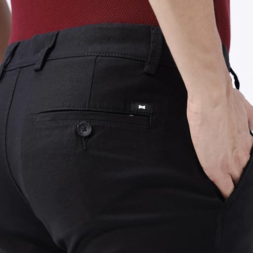Image of BASICS Premium Cotton Stretch Formal Trousers for Men | Office Pants