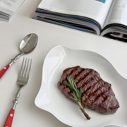 20-Piece-Bistro-Silverware-Set-for-4-High-end-Everyday-Flatware-Set-Red-Handles-Cutlery-Set-Retro-Stainless-Steel-Forks-and-Spoons-Mirror-Finished-Utensil-for-Home-Restaurant-Dishwasher-Safe 20 Piece Bistro Silverware Set for 4 High end Everyday Flatware Set Red Handles Cutlery Set Retro Stainless Steel Forks and Spoons Mirror Finished Utensil for Home Restaurant Dishwasher Safe