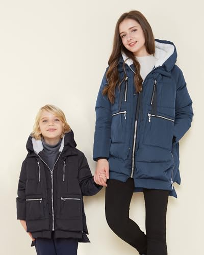 Orolay Children Hooded Down Coat Girls Quilted Puffer Jacket Boys Winter Jackets Black 150CM - Thumbnail 4